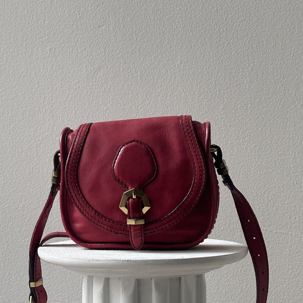 Dr. Yany Chic Burgundy Leather Crossbody Bag - Picture 5 of 9